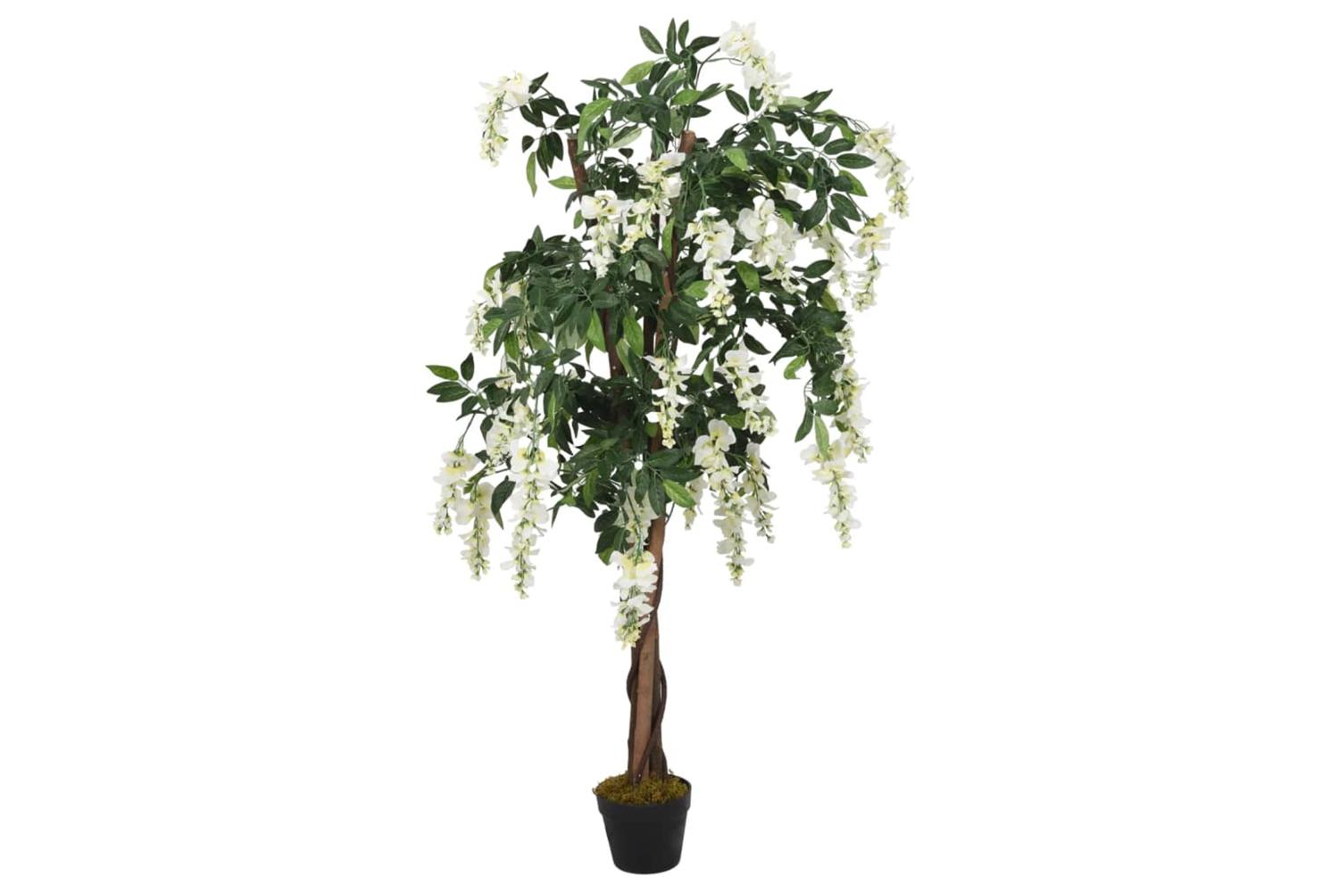 Artificial Wisteria Tree 840 Leaves 120 Cm Green And White-2