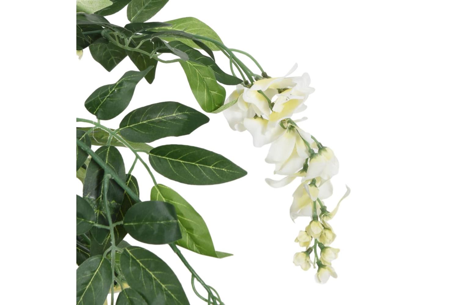 Artificial Wisteria Tree 840 Leaves 120 Cm Green And White-3