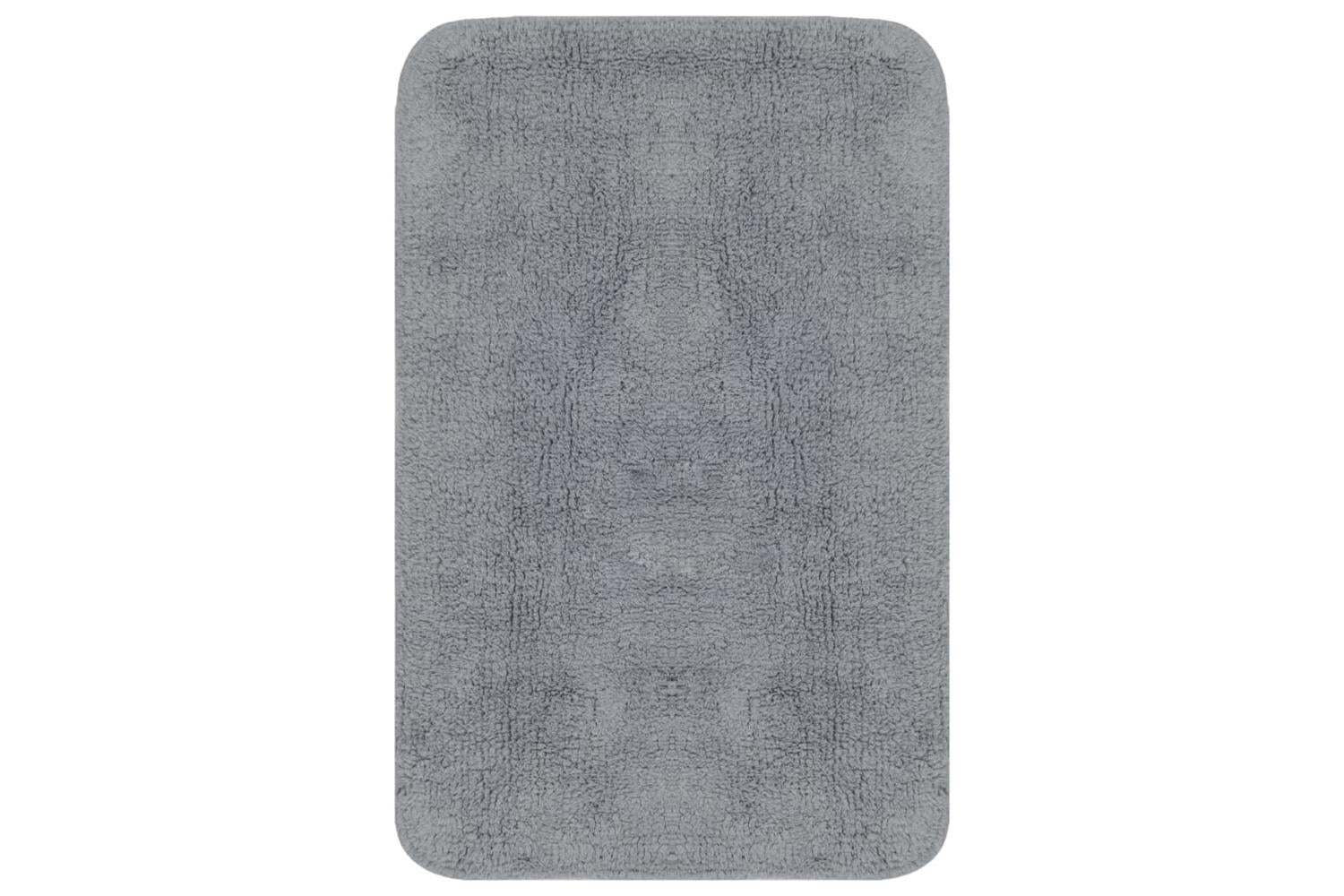 Bathroom Mat Set 2 Pieces Fabric Grey-2