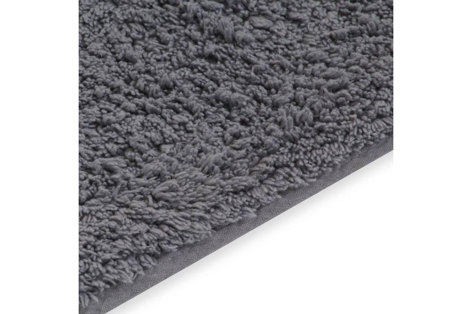 Bathroom Mat Set 2 Pieces Fabric Grey-4