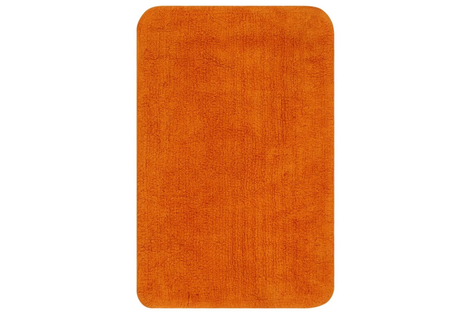 Bathroom Mat Set 2 Pieces Fabric Orange-2