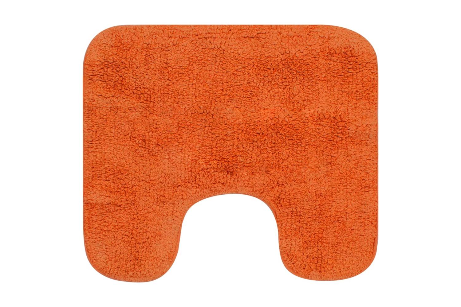 Bathroom Mat Set 2 Pieces Fabric Orange-3