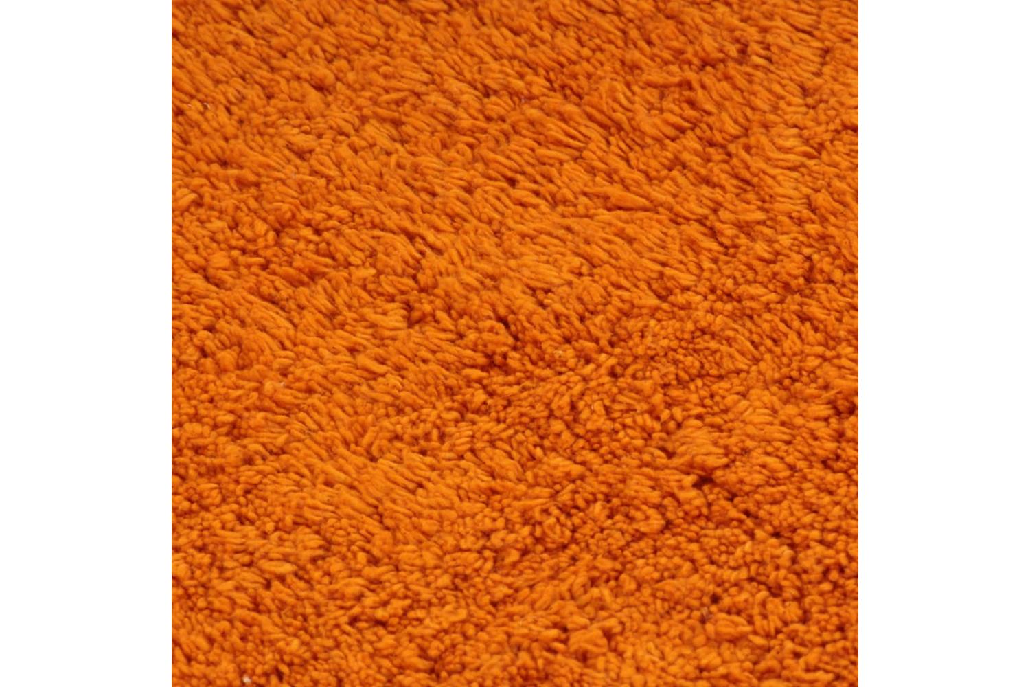 Bathroom Mat Set 2 Pieces Fabric Orange-5