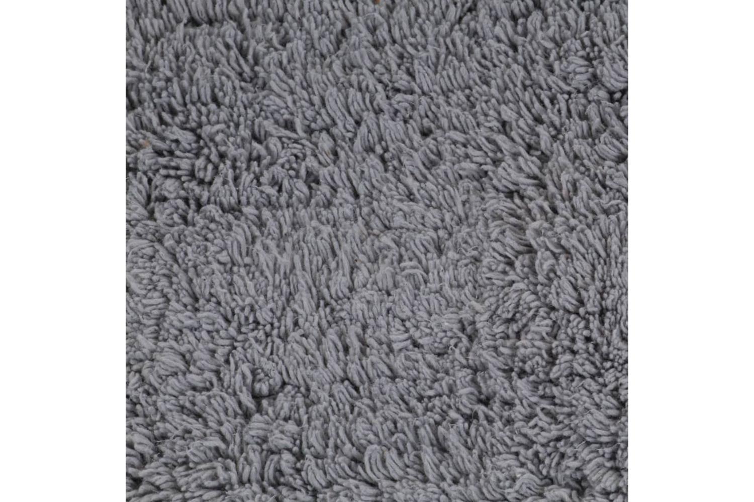 Bathroom Mat Set 3 Pieces Fabric Grey-5