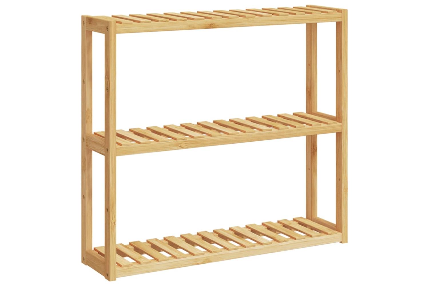 Bathroom Shelf 3-tier Wall-mounted 60x15x54 Cm Bamboo-2
