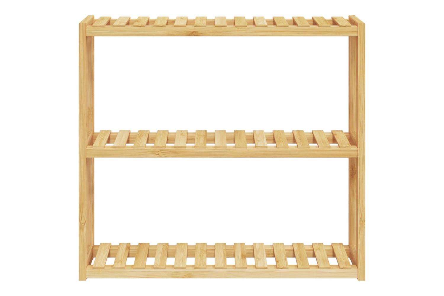 Bathroom Shelf 3-tier Wall-mounted 60x15x54 Cm Bamboo-3