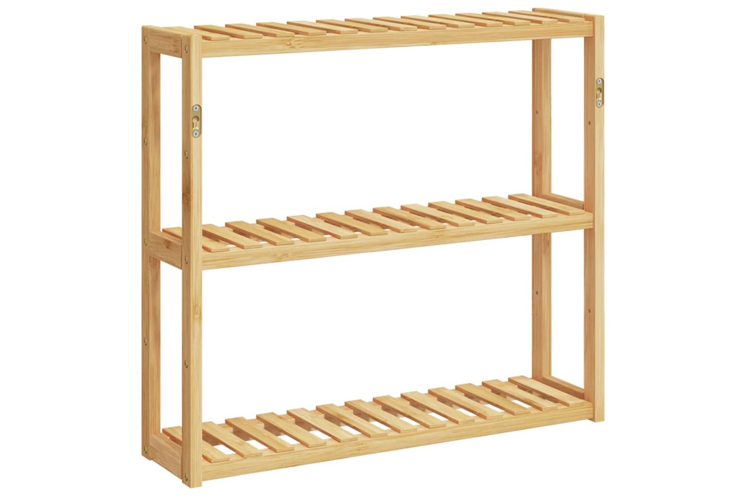 Bathroom Shelf 3-tier Wall-mounted 60x15x54 Cm Bamboo-5