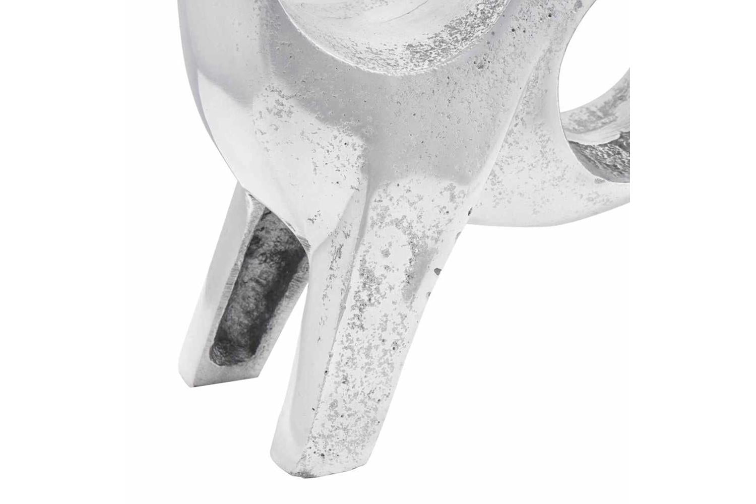 Bull Sculpture Silver 22 X 95 X 34 Cm Aluminium-6