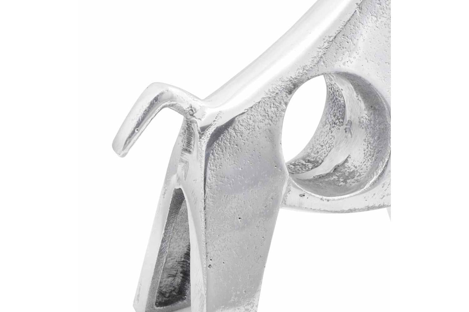 Bull Sculpture Silver 22 X 95 X 34 Cm Aluminium-7