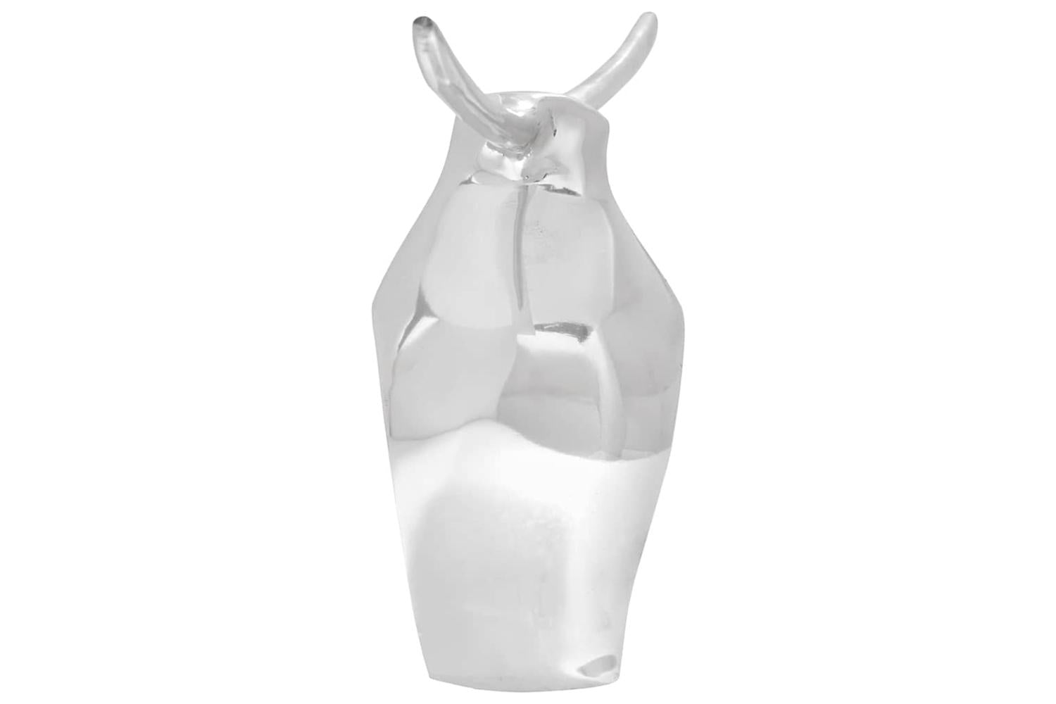 Bull Sculpture Silver 37 X 44 X 17 Cm Aluminium-3