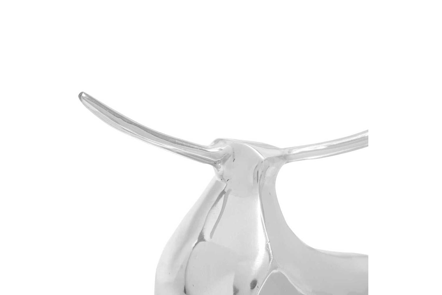Bull Sculpture Silver 37 X 44 X 17 Cm Aluminium-4
