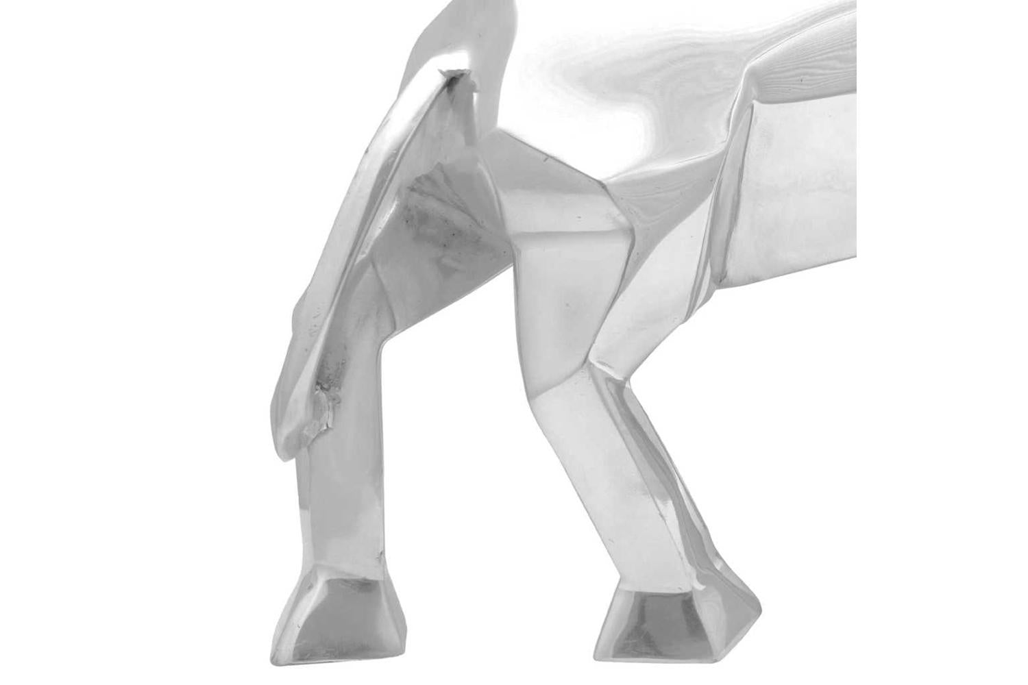 Bull Sculpture Silver 74 X 23 X 39 Cm Aluminium-6