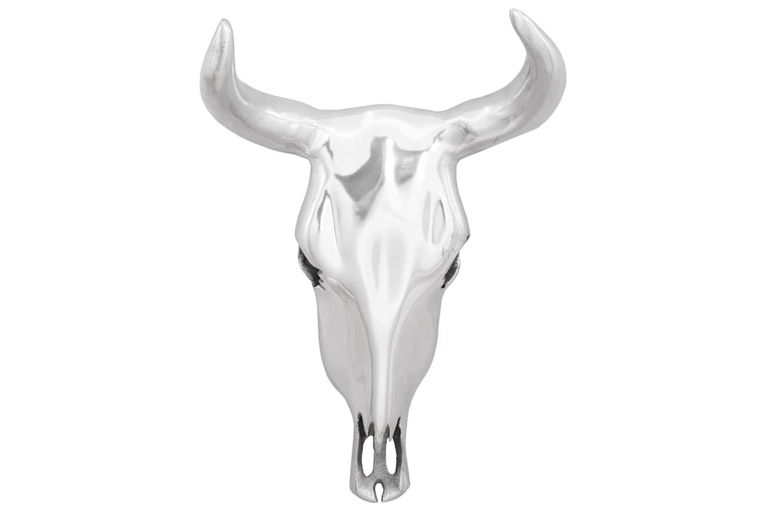 Bull Skull Silver 34 X 13 X 53 Cm Aluminium-3