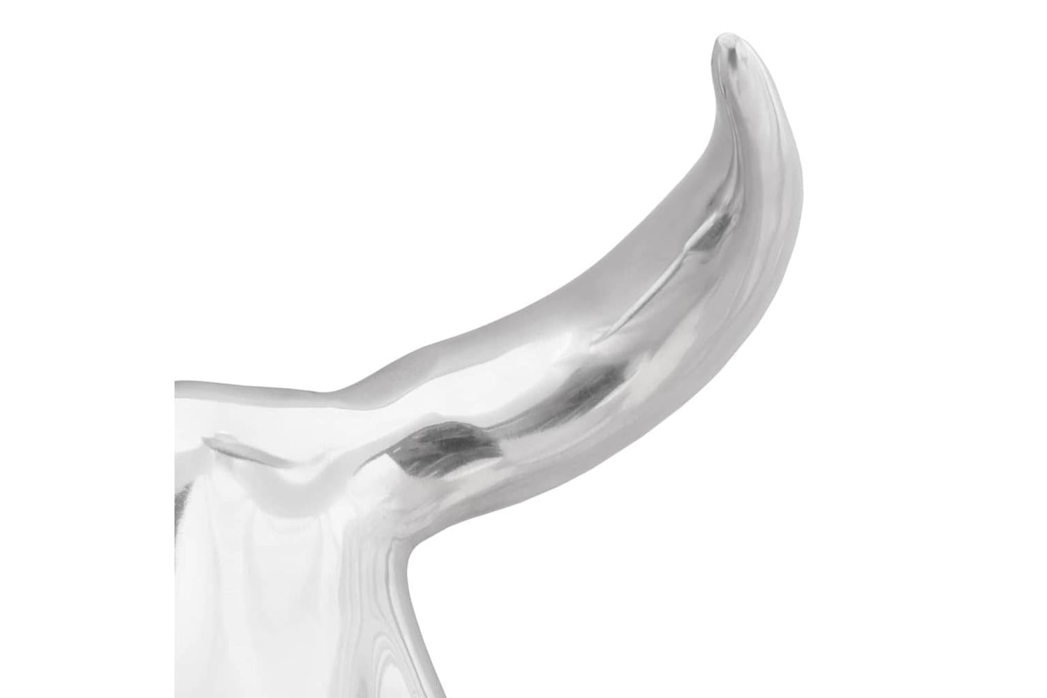 Bull Skull Silver 34 X 13 X 53 Cm Aluminium-5