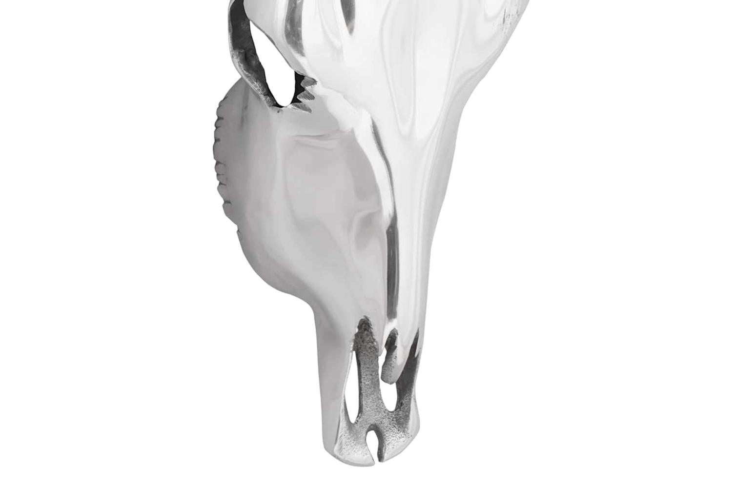 Bull Skull Silver 34 X 13 X 53 Cm Aluminium-6