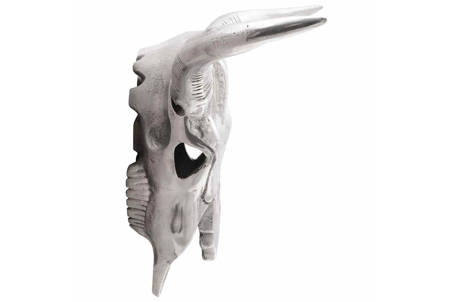 Bull Skull Silver 49 X 10 X 36 Cm Aluminium-4