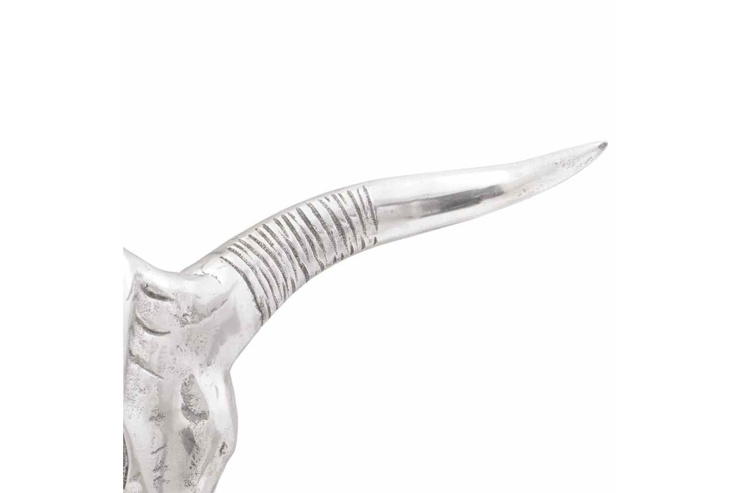 Bull Skull Silver 49 X 10 X 36 Cm Aluminium-5