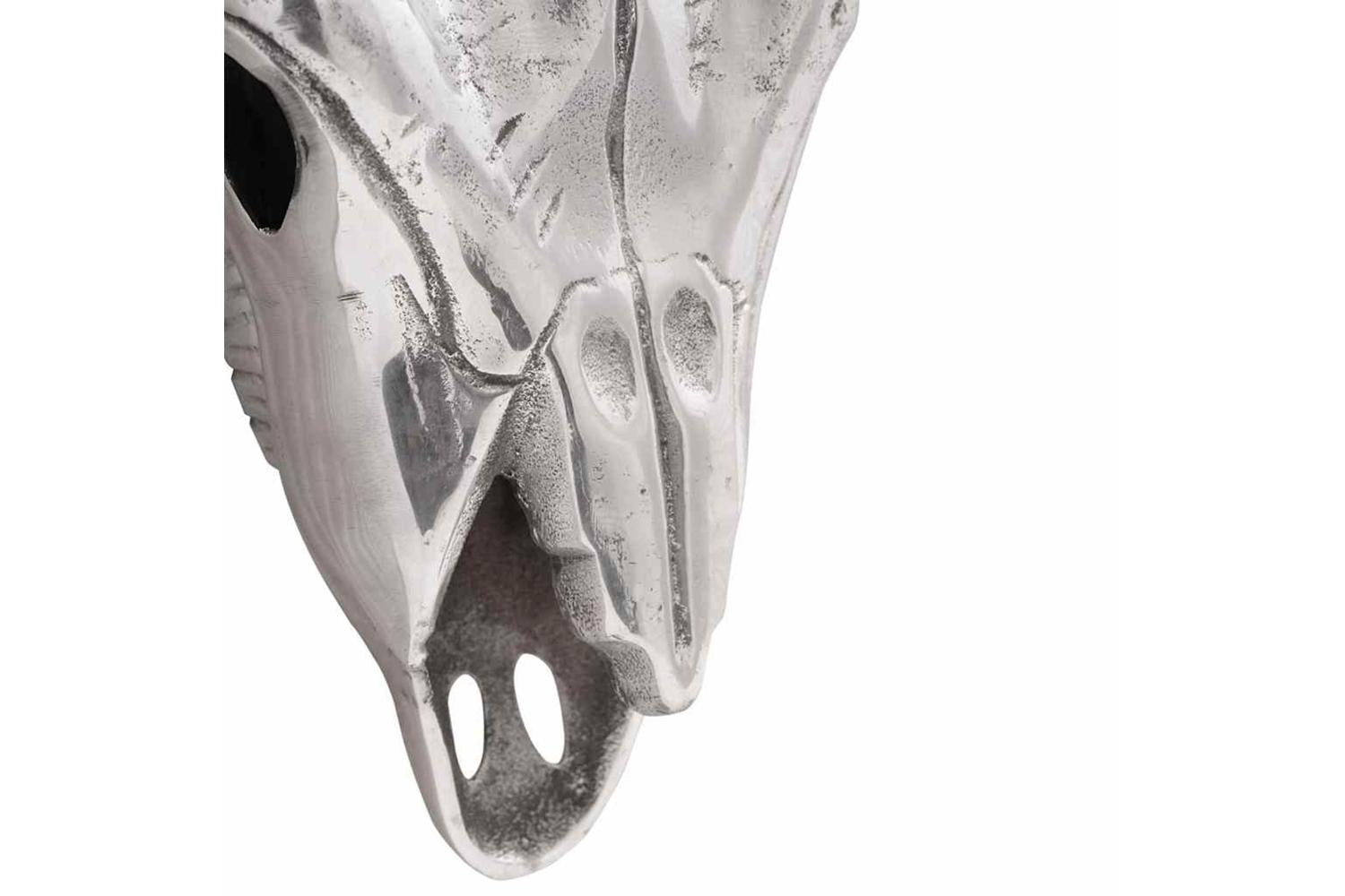 Bull Skull Silver 49 X 10 X 36 Cm Aluminium-6
