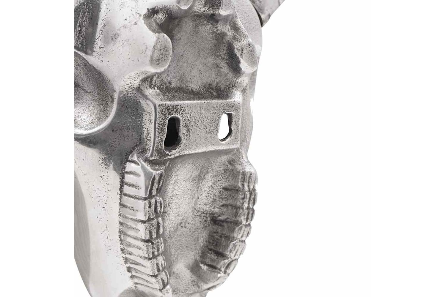 Bull Skull Silver 49 X 10 X 36 Cm Aluminium-7