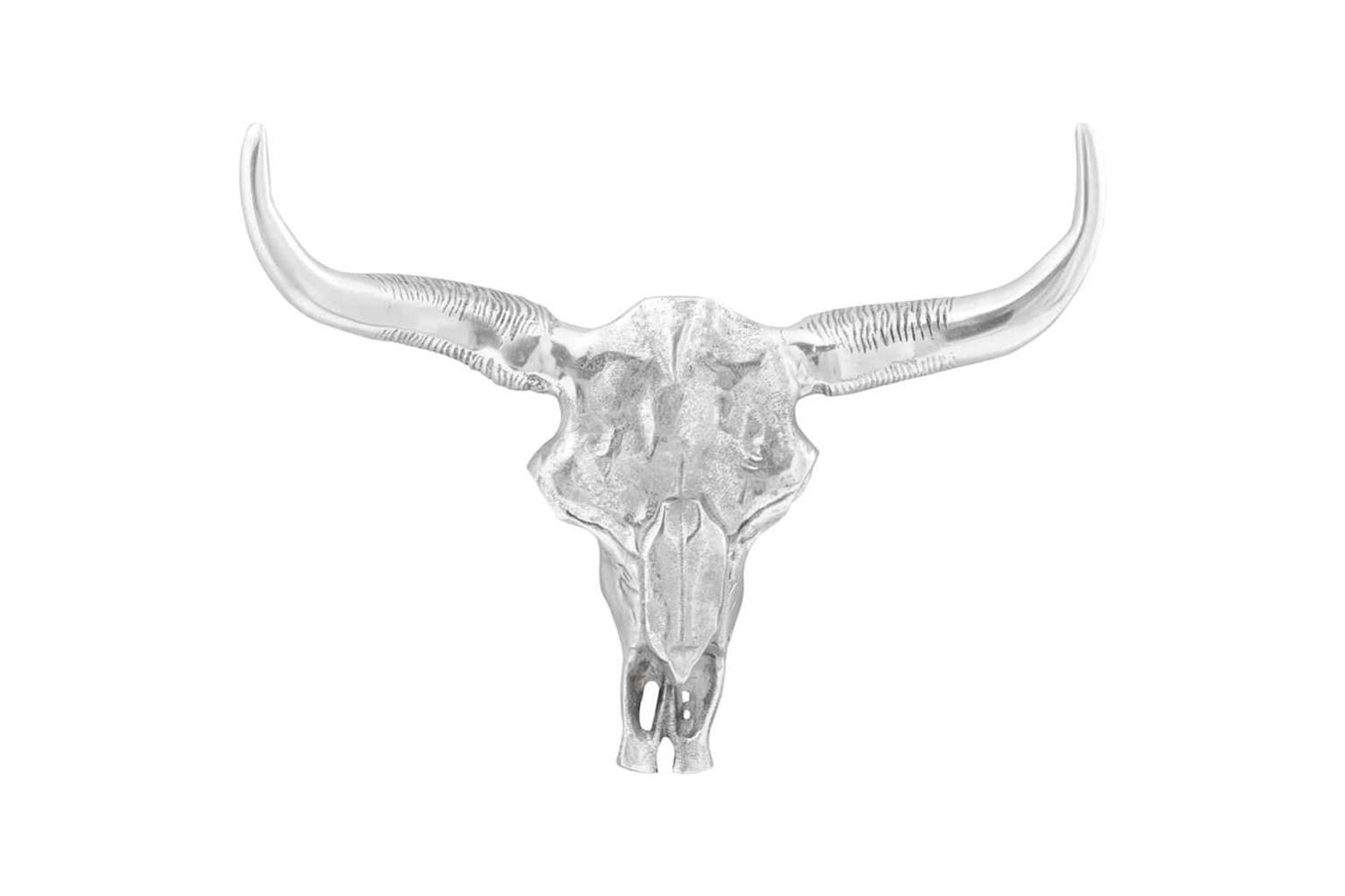 Bull Skull Silver 53 X 11 X 40 Cm Aluminium-2