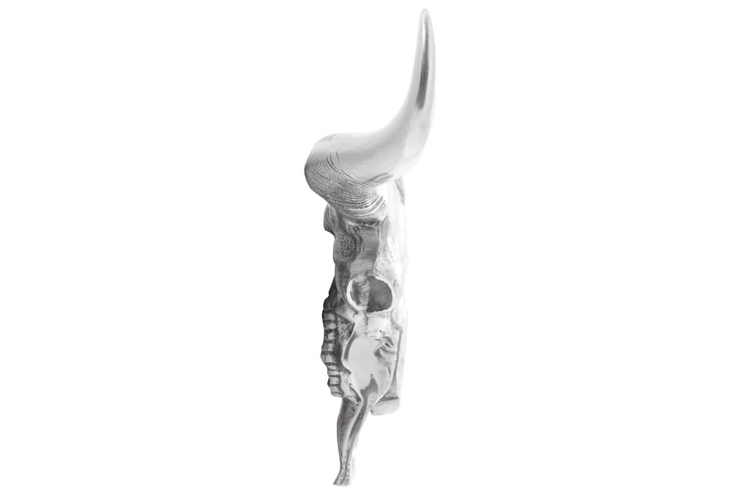 Bull Skull Silver 53 X 11 X 40 Cm Aluminium-3