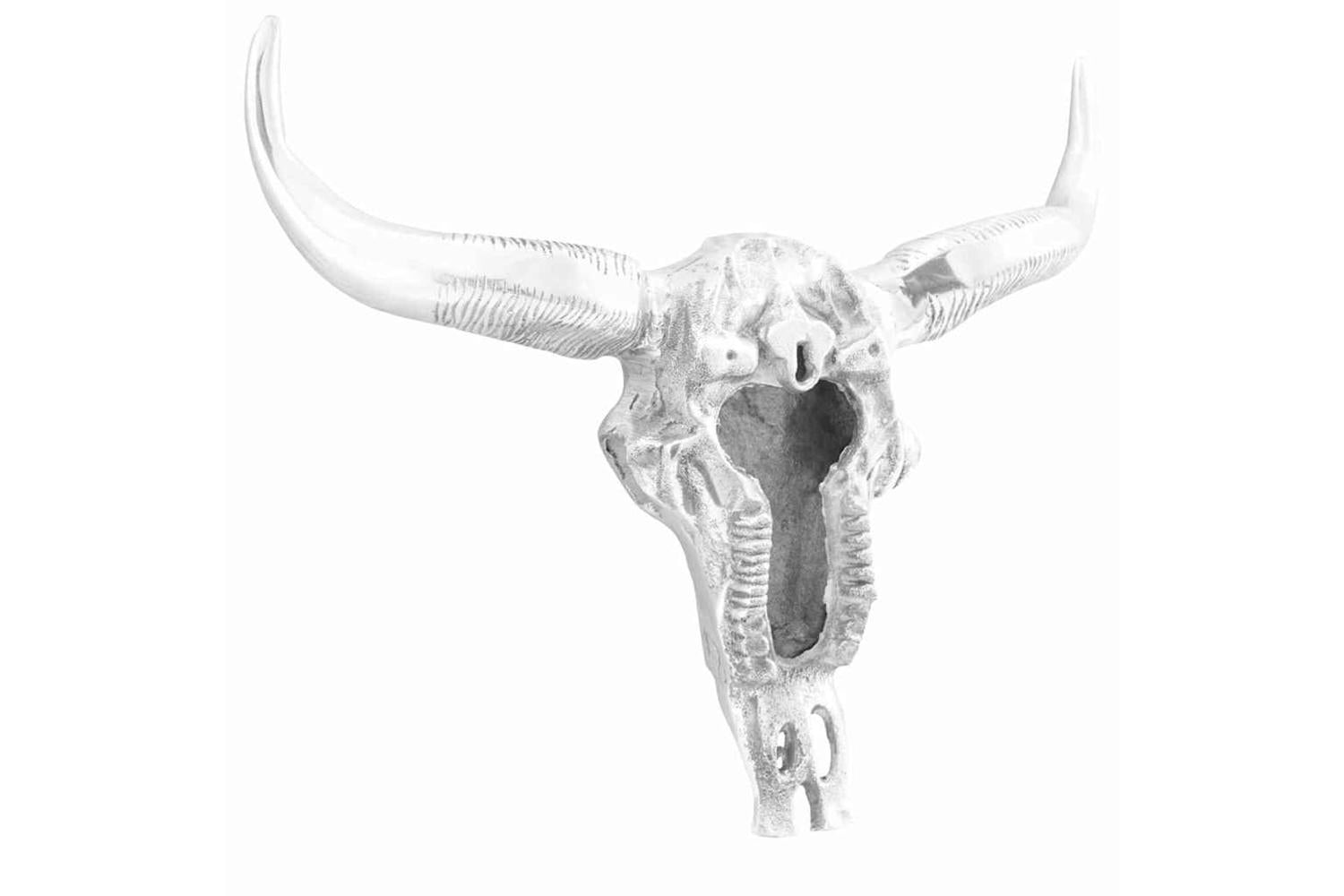 Bull Skull Silver 53 X 11 X 40 Cm Aluminium-4