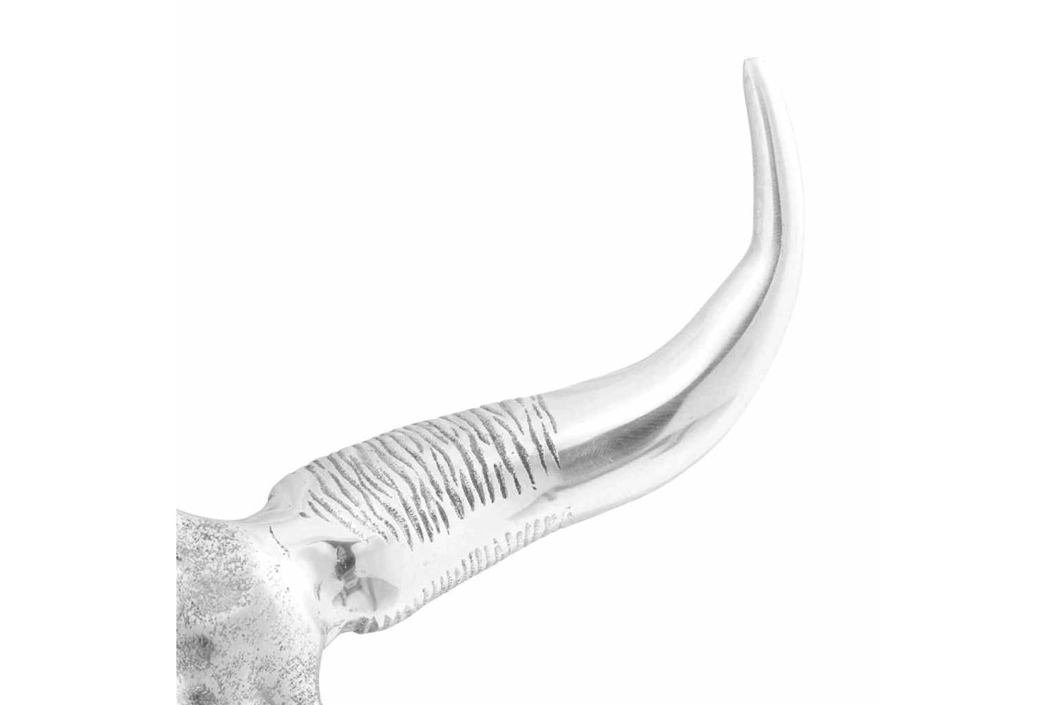 Bull Skull Silver 53 X 11 X 40 Cm Aluminium-5