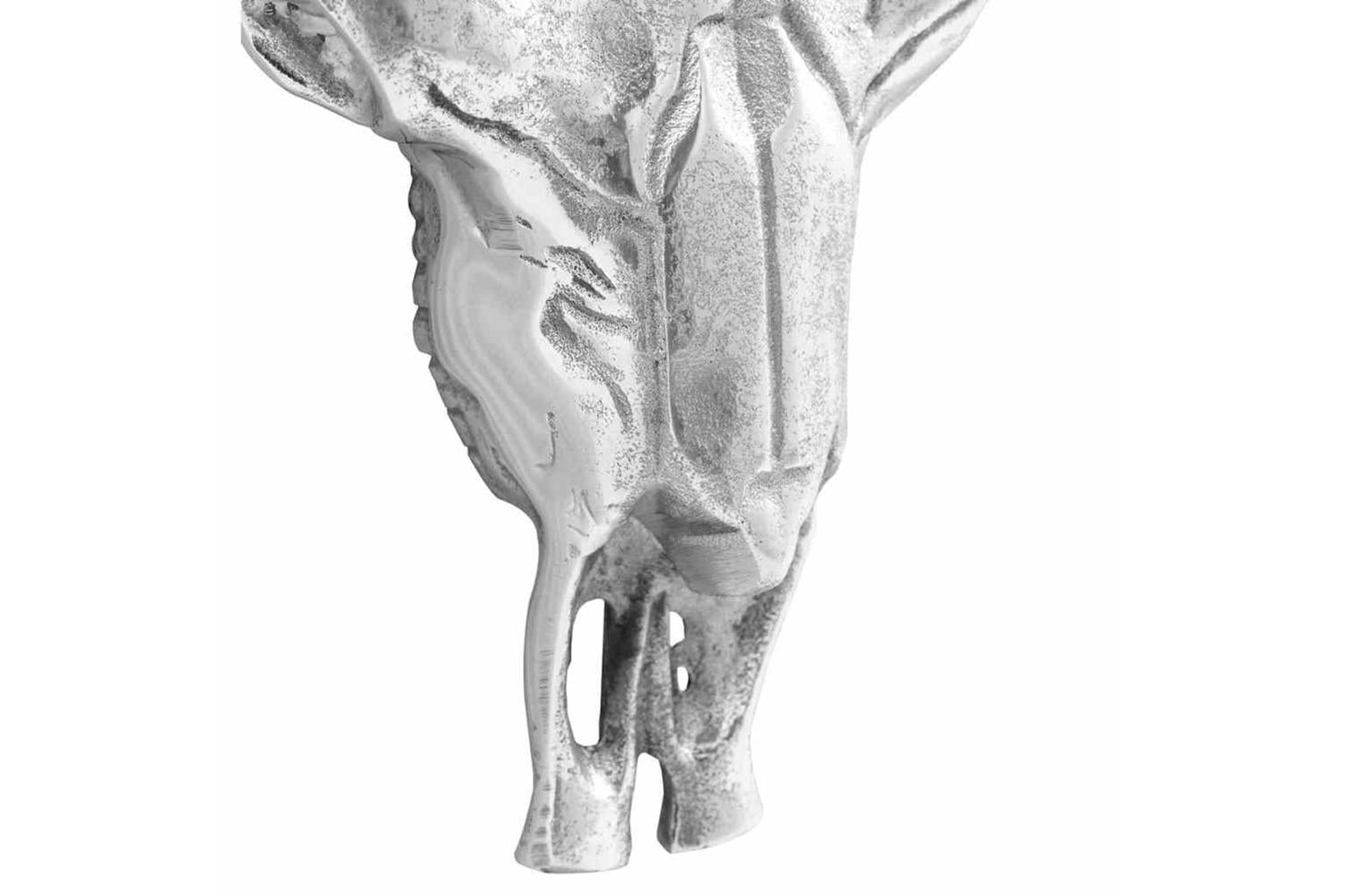 Bull Skull Silver 53 X 11 X 40 Cm Aluminium-6