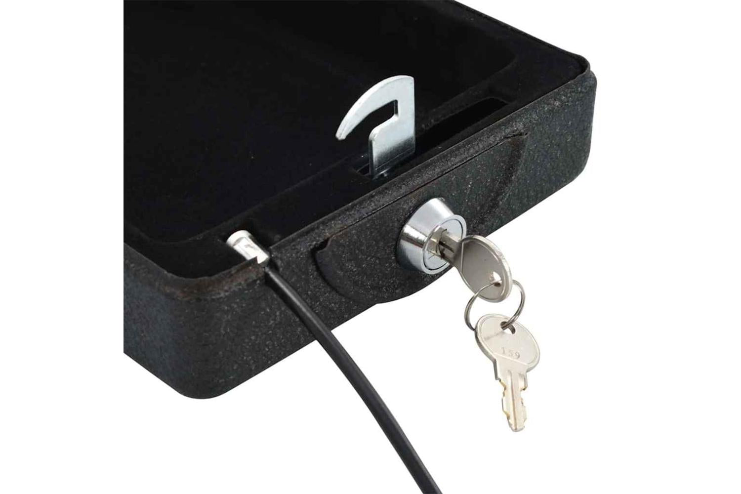 Car Safe With Lock Black 218 X 16 X 7 Cm Steel-8