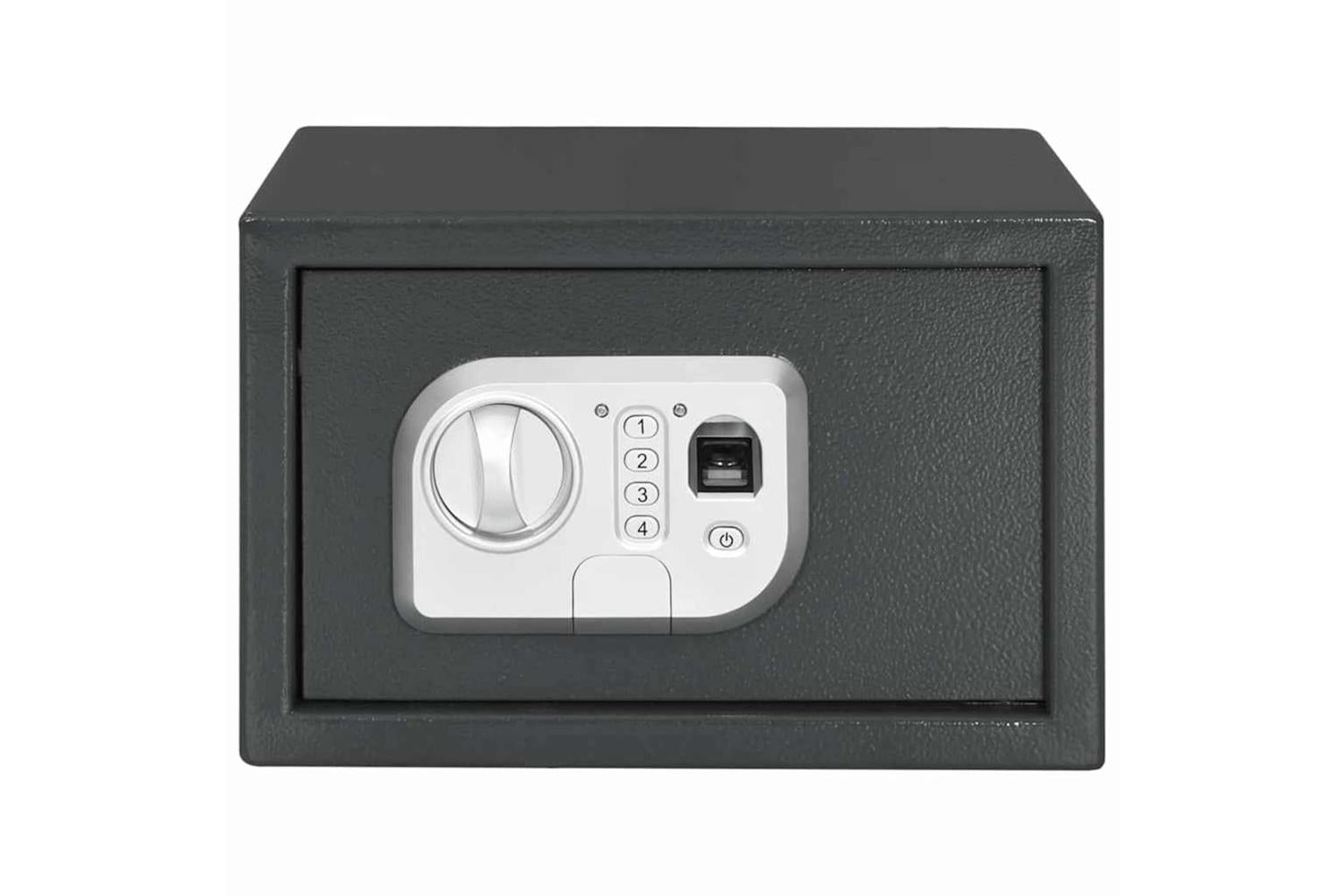 Digital Safe With Lock Dark Grey 20 X 31 X 20 Cm Steel-4