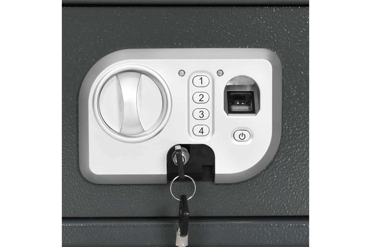Digital Safe With Lock Dark Grey 20 X 31 X 20 Cm Steel-8