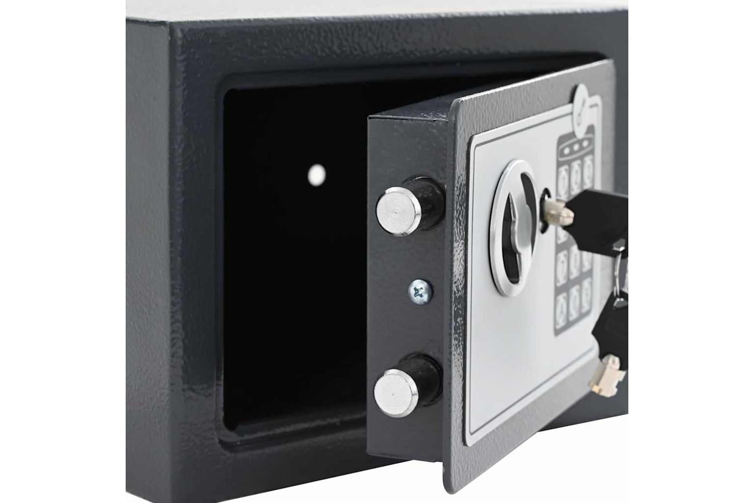 Digital Safe With Lock Dark Grey 23 X 17 X 17 Cm Steel-5