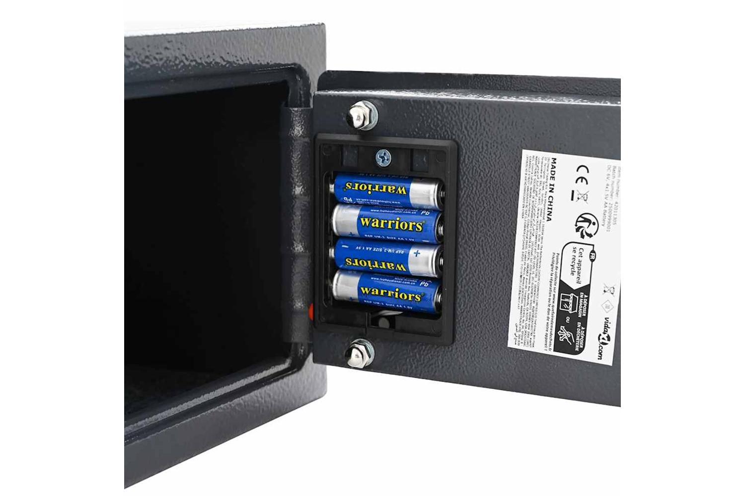 Digital Safe With Lock Dark Grey 23 X 17 X 17 Cm Steel-6