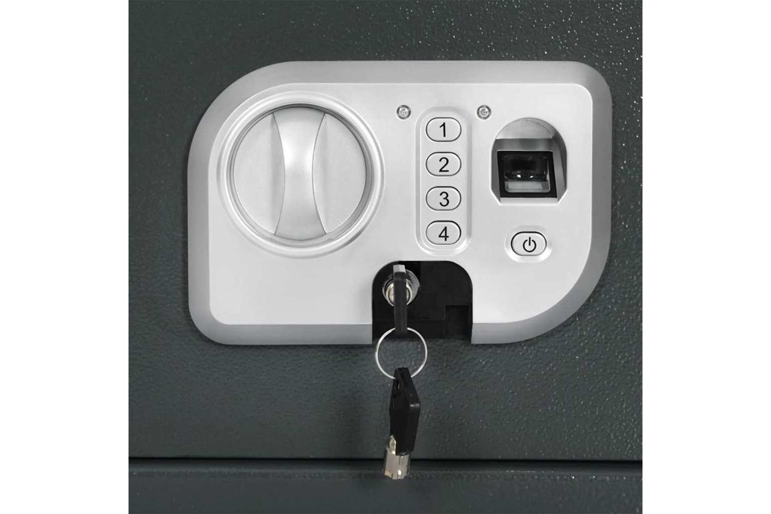 Digital Safe With Lock Dark Grey 25 X 35 X 25 Cm Steel-8