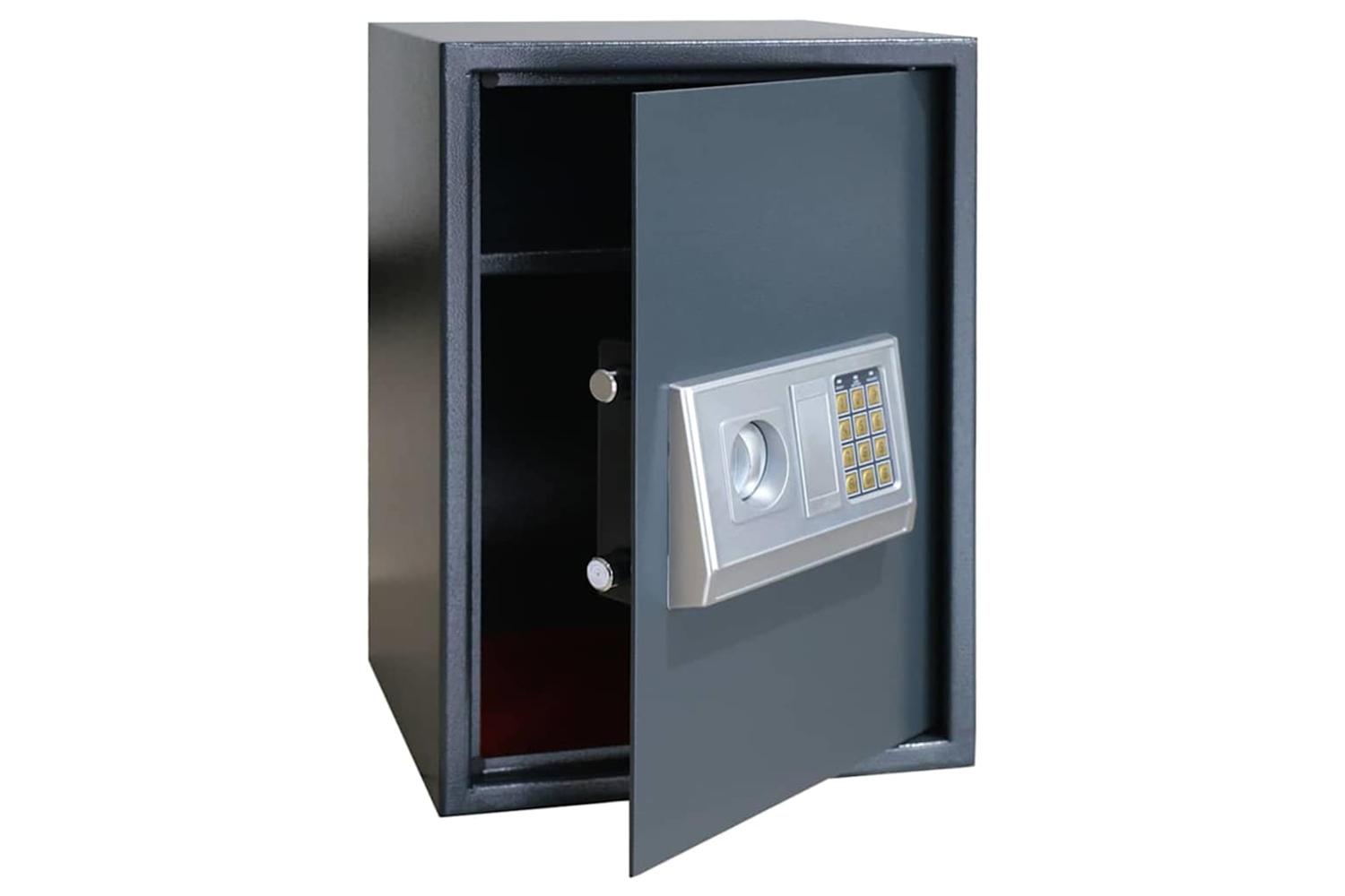 Digital Safe With Lock Dark Grey 35 X 31 X 50 Cm Steel-2