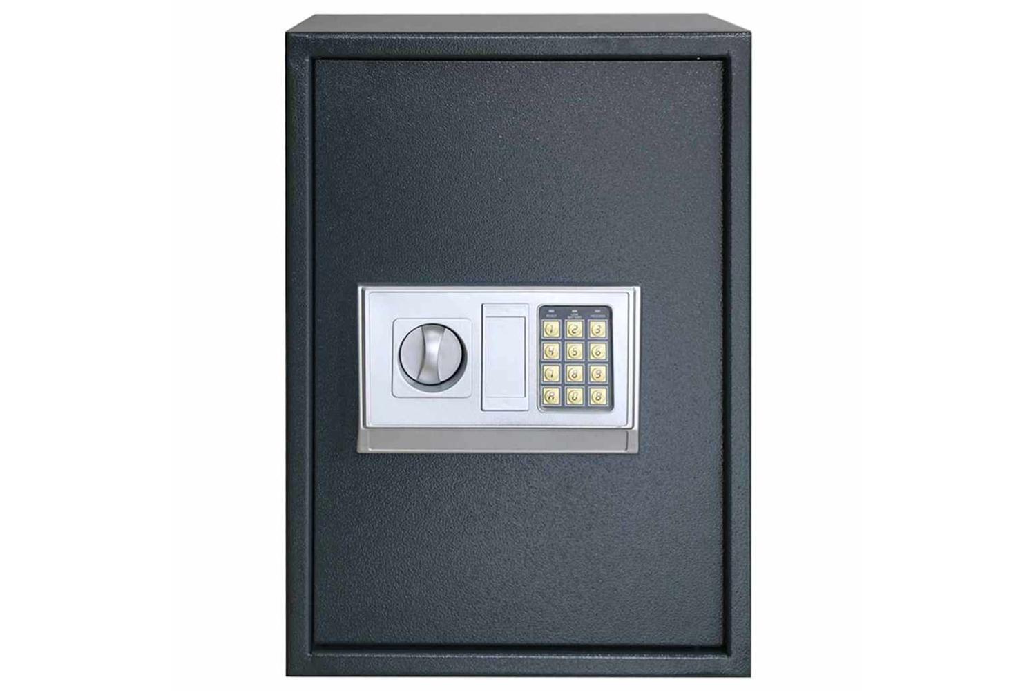 Digital Safe With Lock Dark Grey 35 X 31 X 50 Cm Steel-4