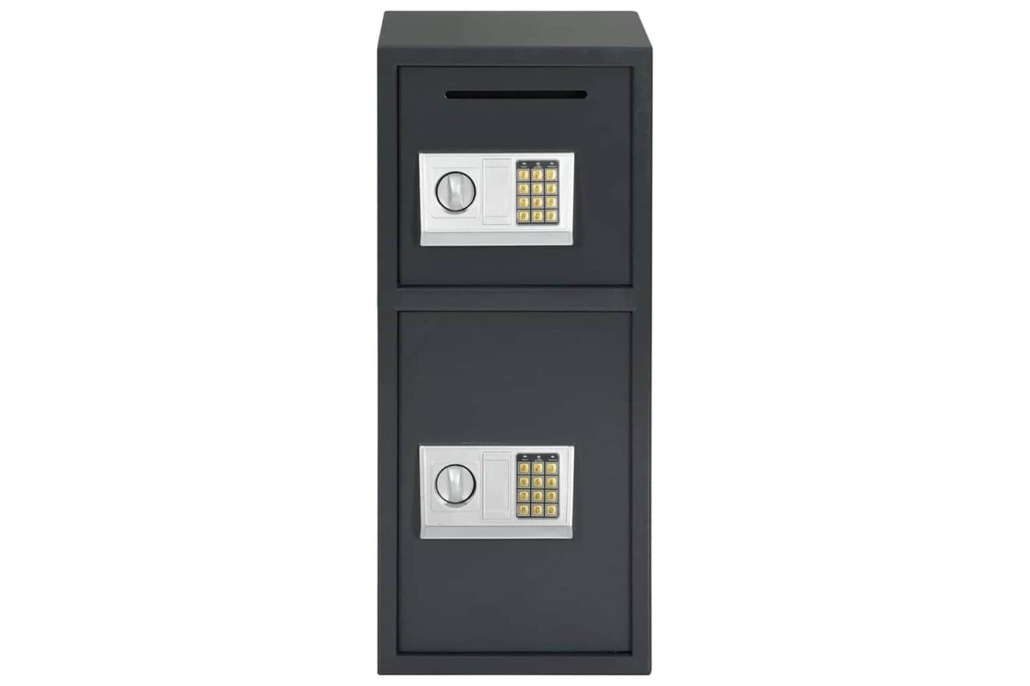 Digital Safe With Lock Dark Grey 35 X 31 X 80 Cm Steel-3