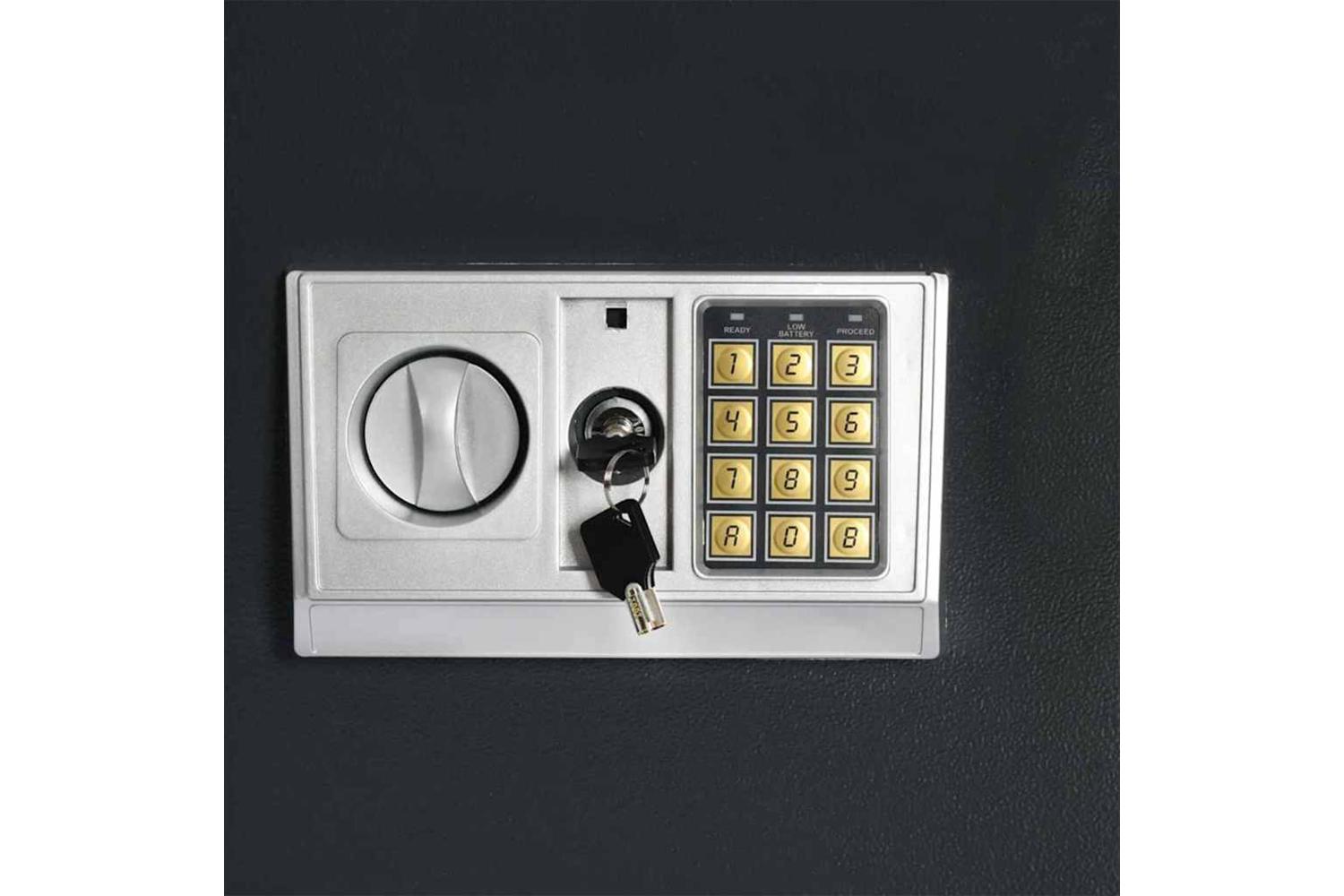 Digital Safe With Lock Dark Grey 35 X 31 X 80 Cm Steel-6