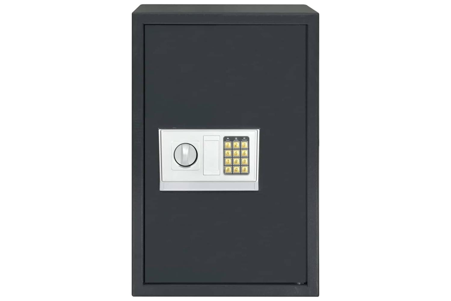 Digital Safe With Lock Dark Grey 40 X 35 X 60 Cm Steel-3