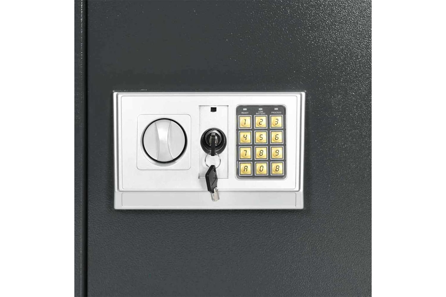 Digital Safe With Lock Dark Grey 40 X 35 X 60 Cm Steel-6