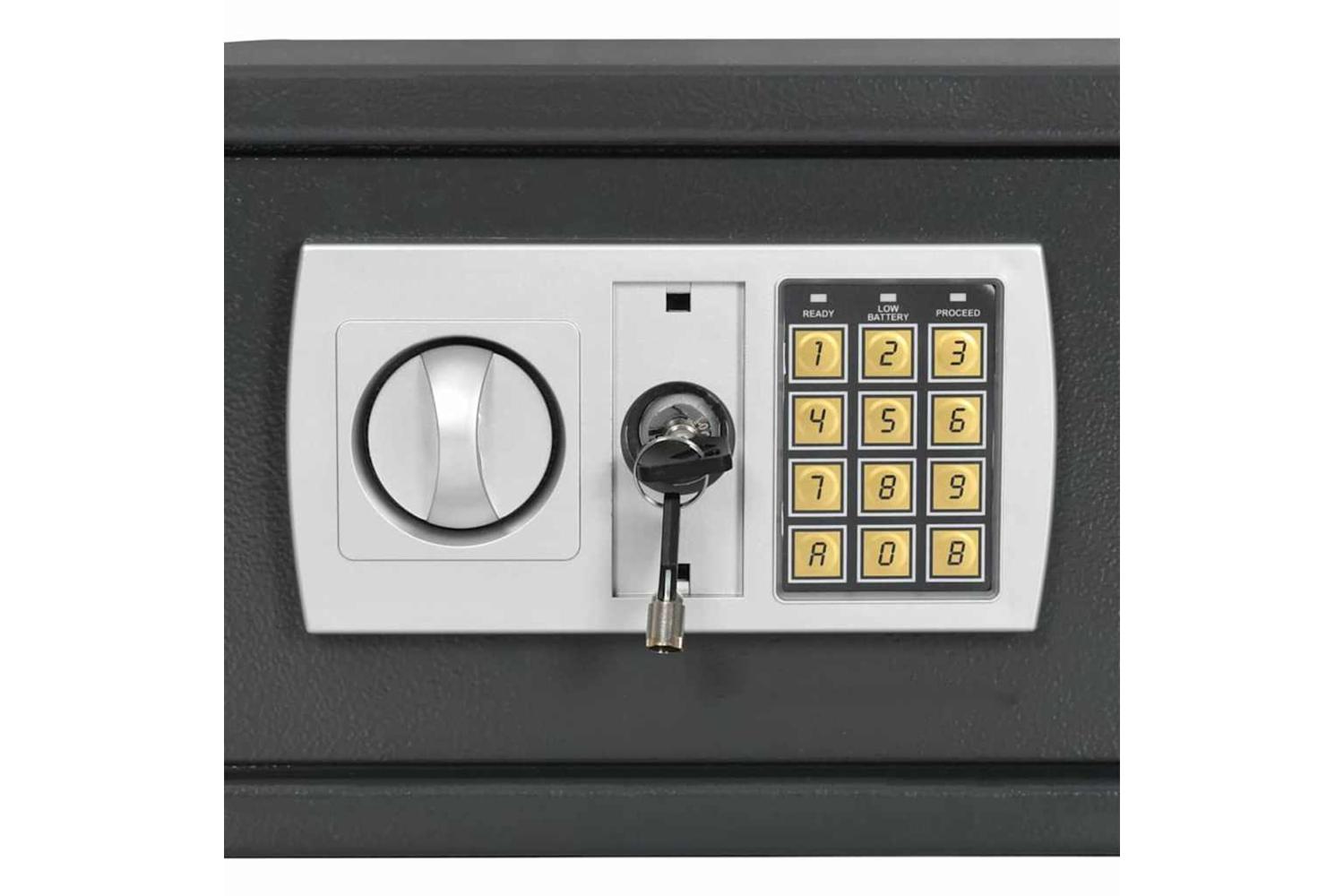 Digital Safe With Lock Dark Grey 42 X 37 X 20 Cm Steel-6