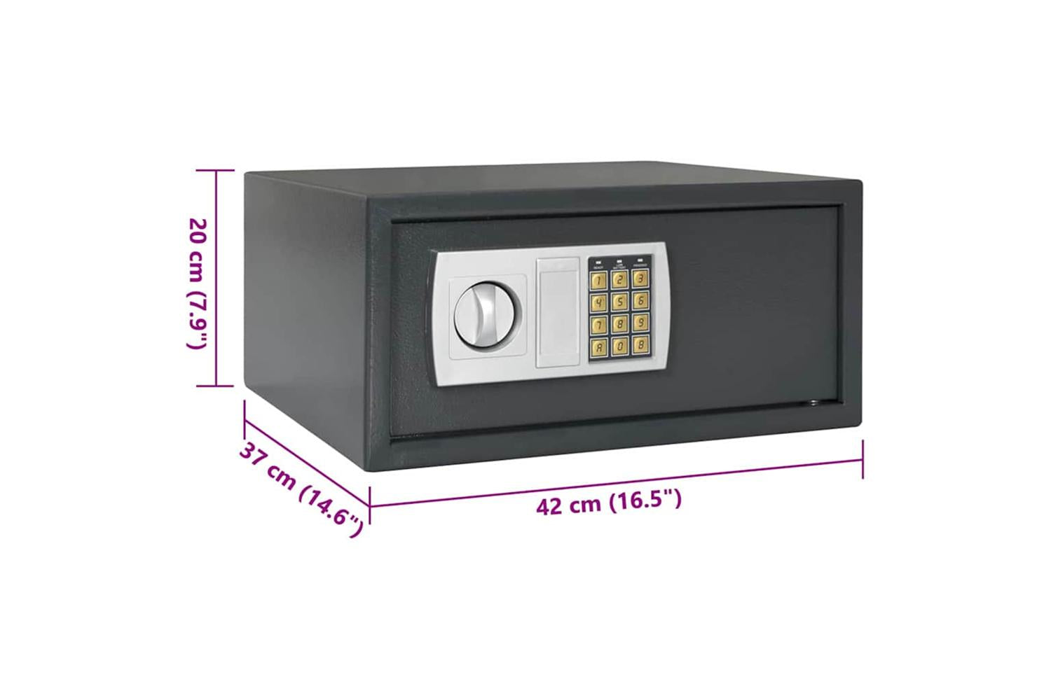 Digital Safe With Lock Dark Grey 42 X 37 X 20 Cm Steel-10