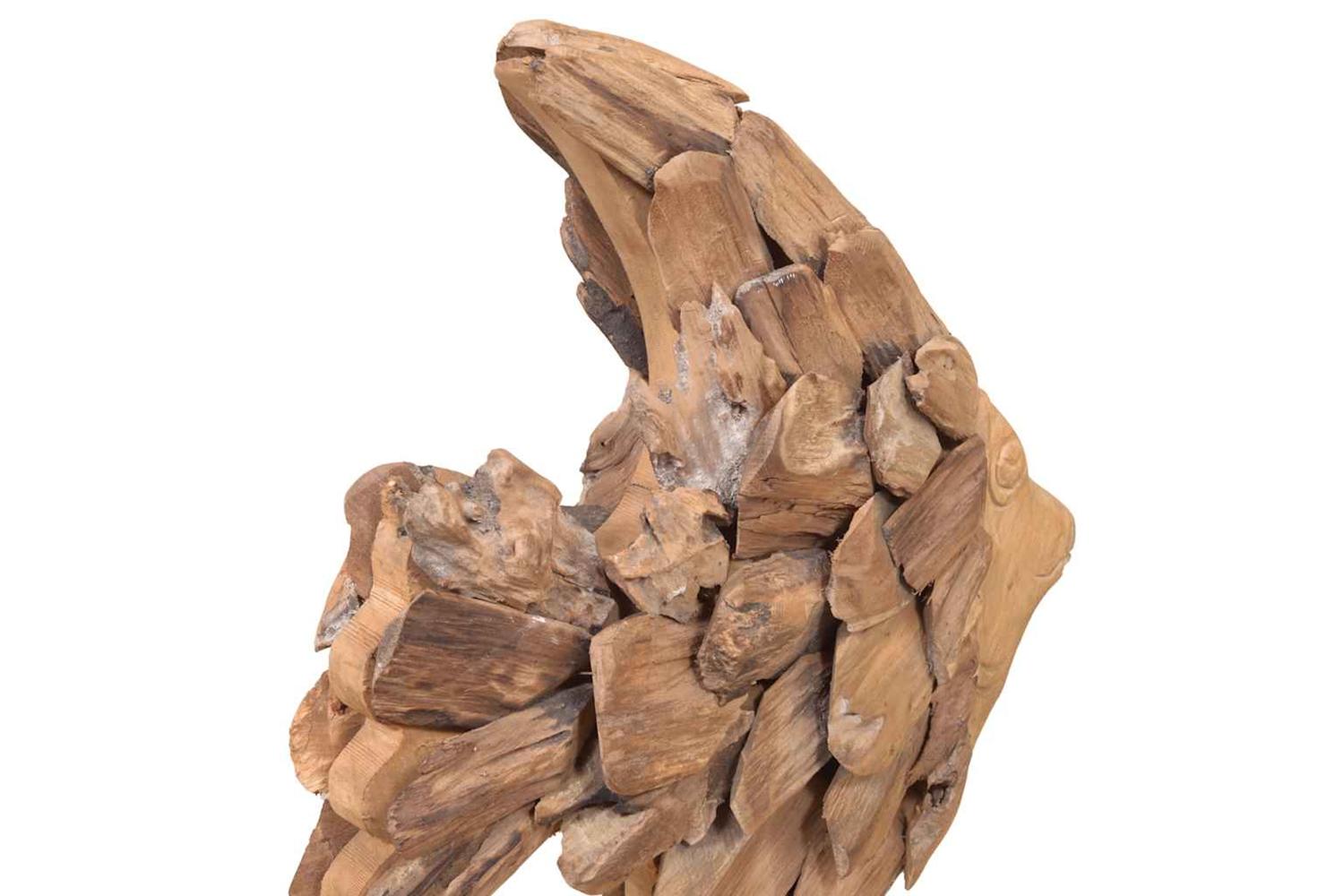 Fish Sculpture Teak 40x12x57 Cm-9