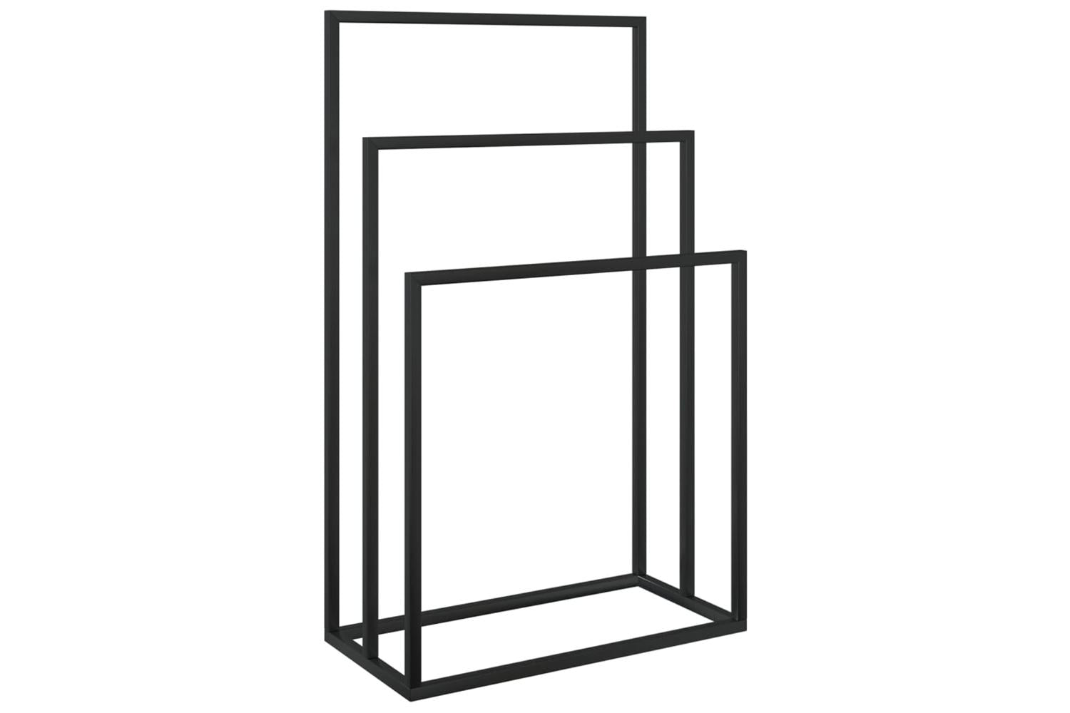 Freestanding Towel Rack Black 48x24x79 Cm Iron-2