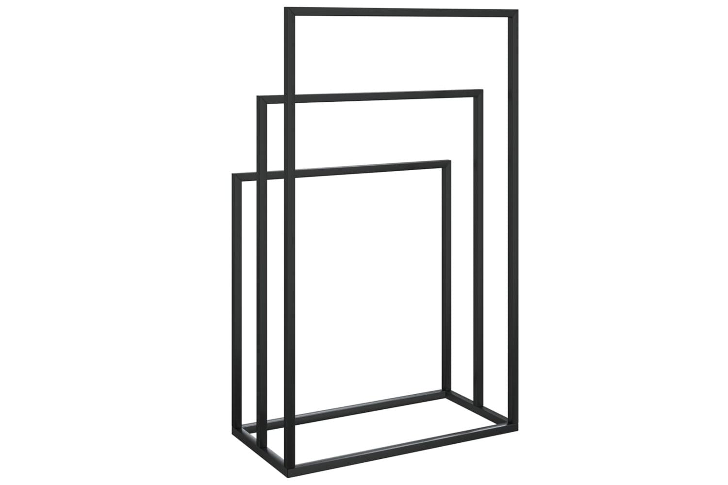 Freestanding Towel Rack Black 48x24x79 Cm Iron-5