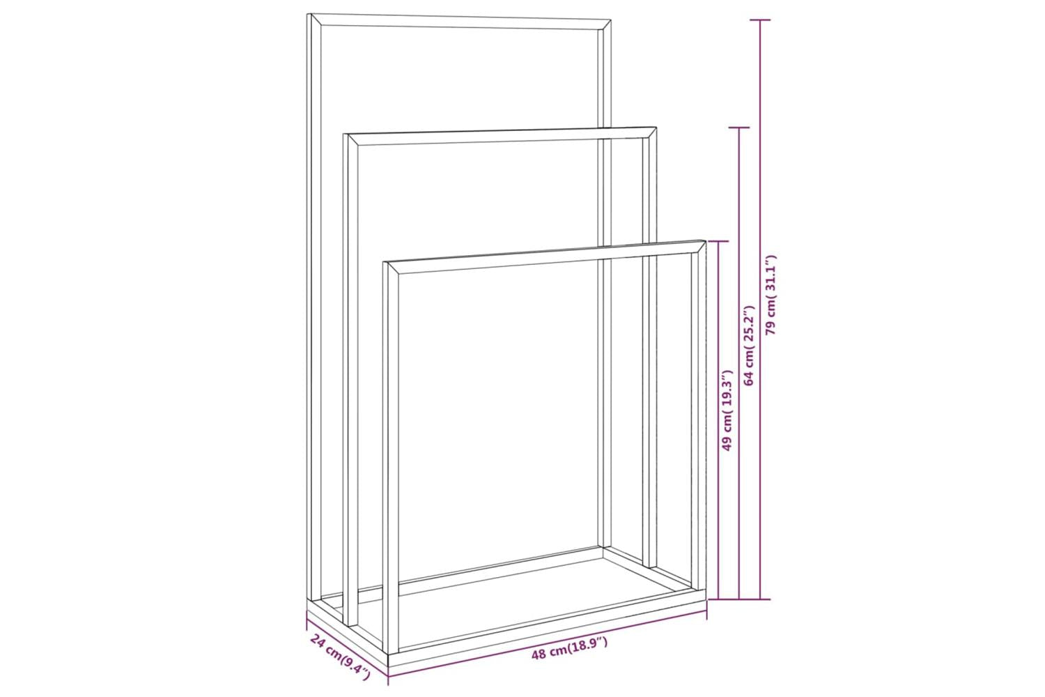 Freestanding Towel Rack Black 48x24x79 Cm Iron-7