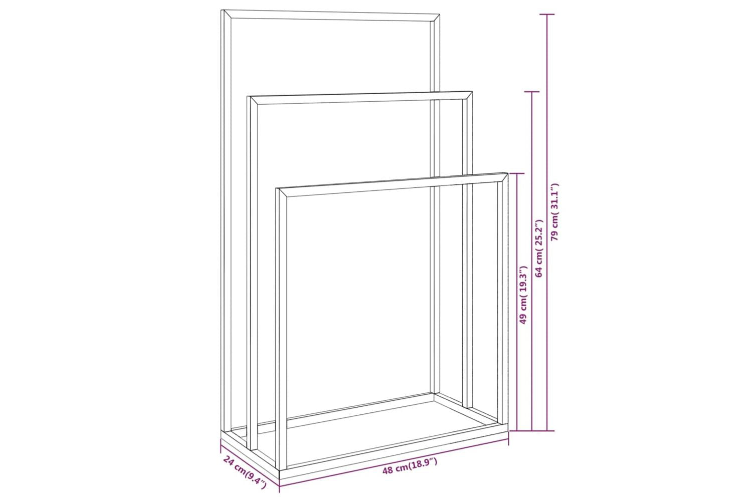 Freestanding Towel Rack Gold 48x24x79 Cm Iron-7