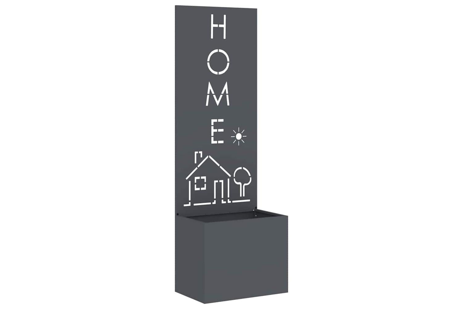 Garden Planter With Decorative Panel Anthracite 50 X 140 Cm