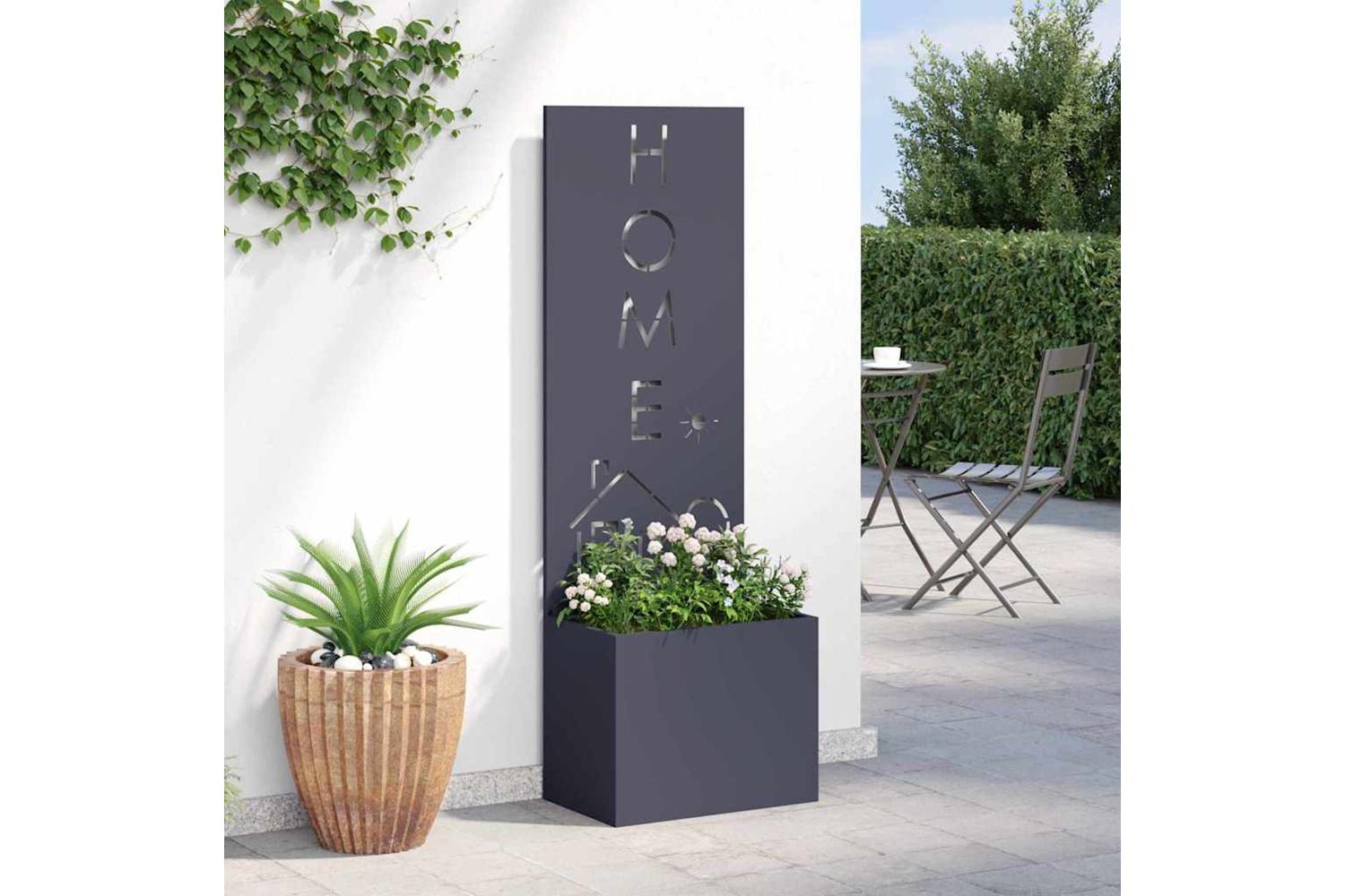 Garden Planter With Decorative Panel Anthracite 50 X 140 Cm-4