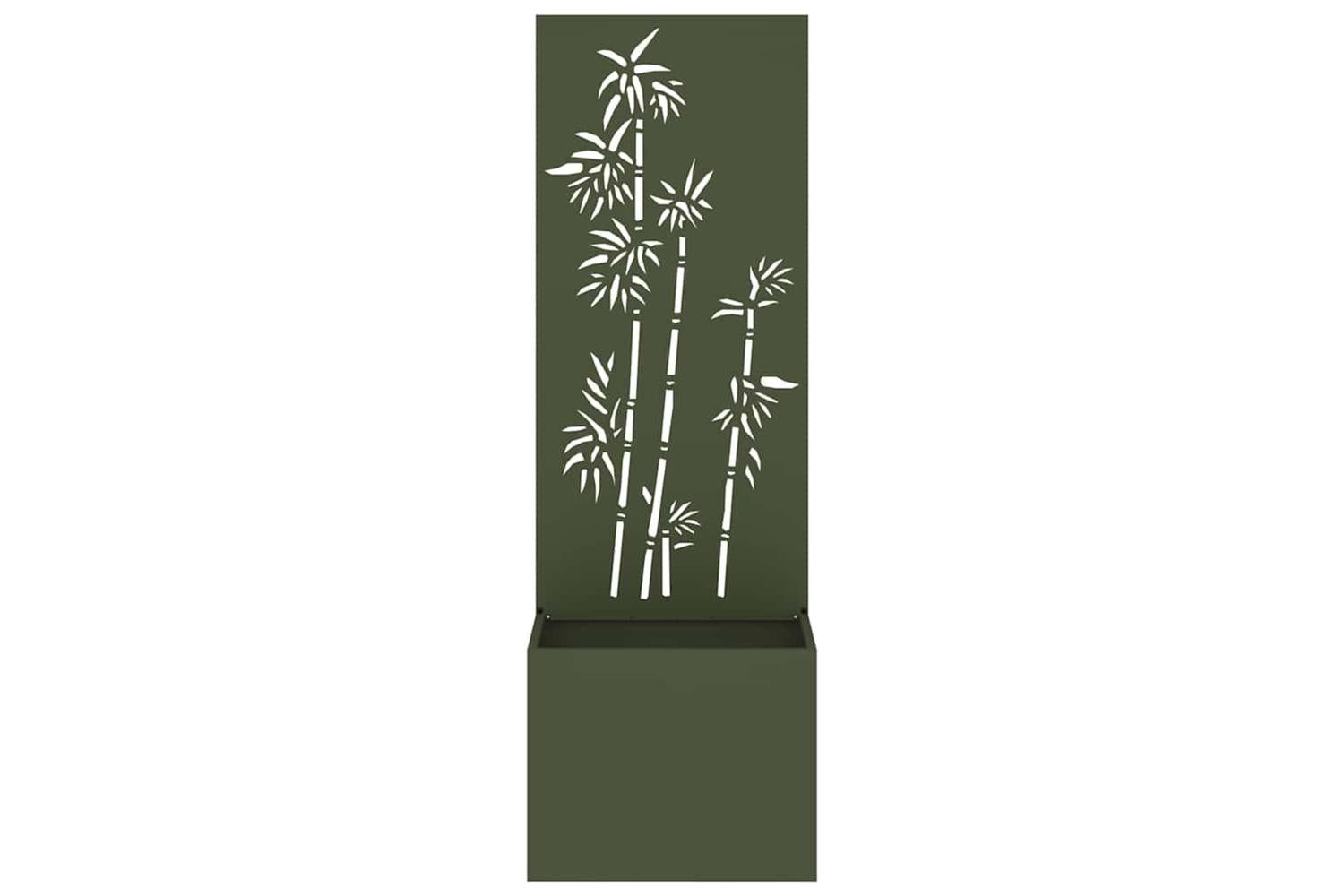 Garden Planter With Decorative Panel Olive Green 50 X 140 Cm-6